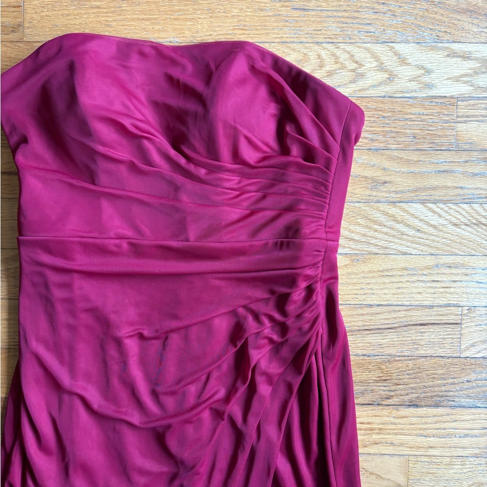 Azazie Strapless Dress in Rich Burgundy A6